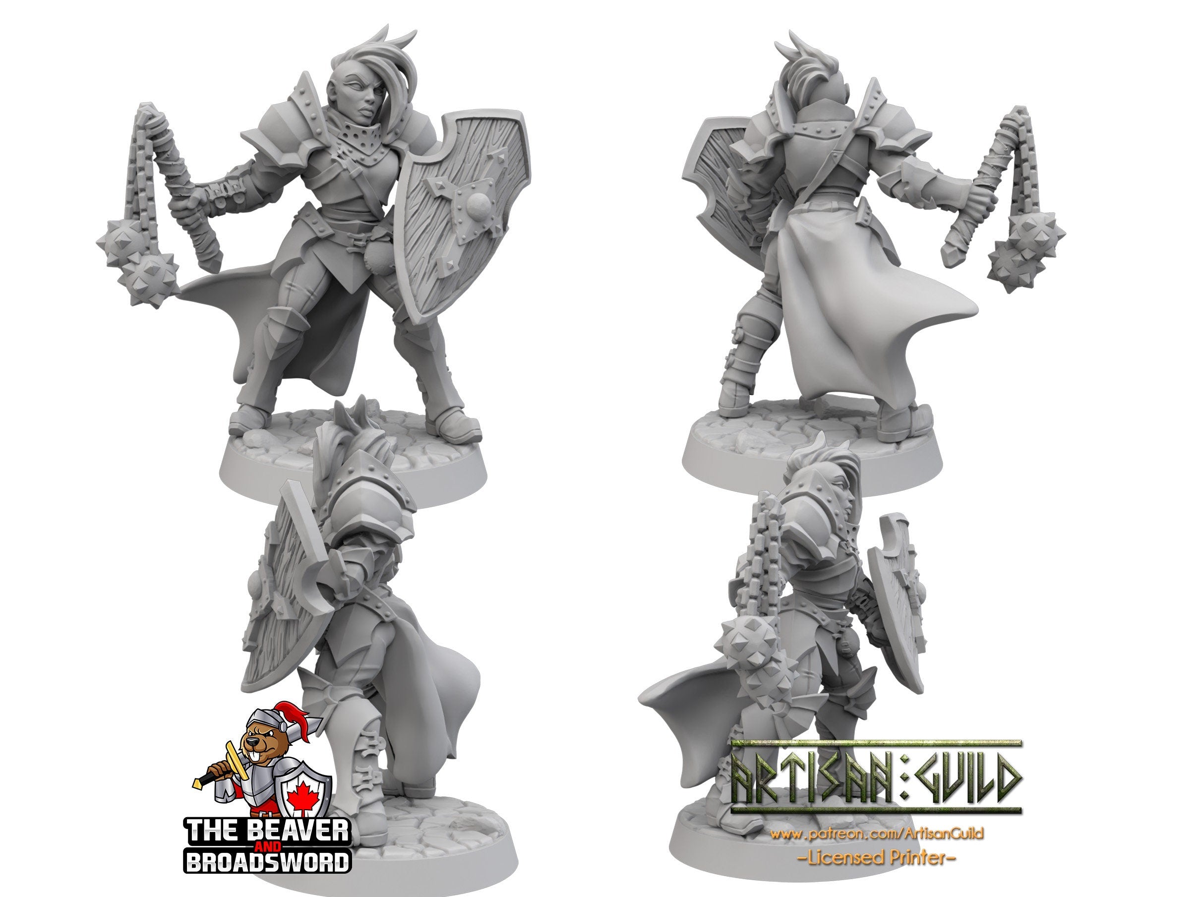 Female Human Fighter dnd Mini - Artisan Guild | Barbarian | Knight | Cleric | Paladin, Pathfinder, TTRPG, Wargaming, Warrior