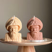 Saint Charbel Bust Candle: Sculptural Soy Wax Pillar