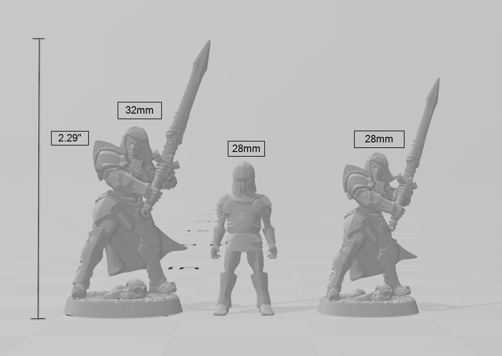 Female Human Fighter dnd Mini with Greatsword dnd mini - Artisan Guild | Barbarian | Knight | Cleric | Paladin, Pathfinder, TTRPG, Wargaming