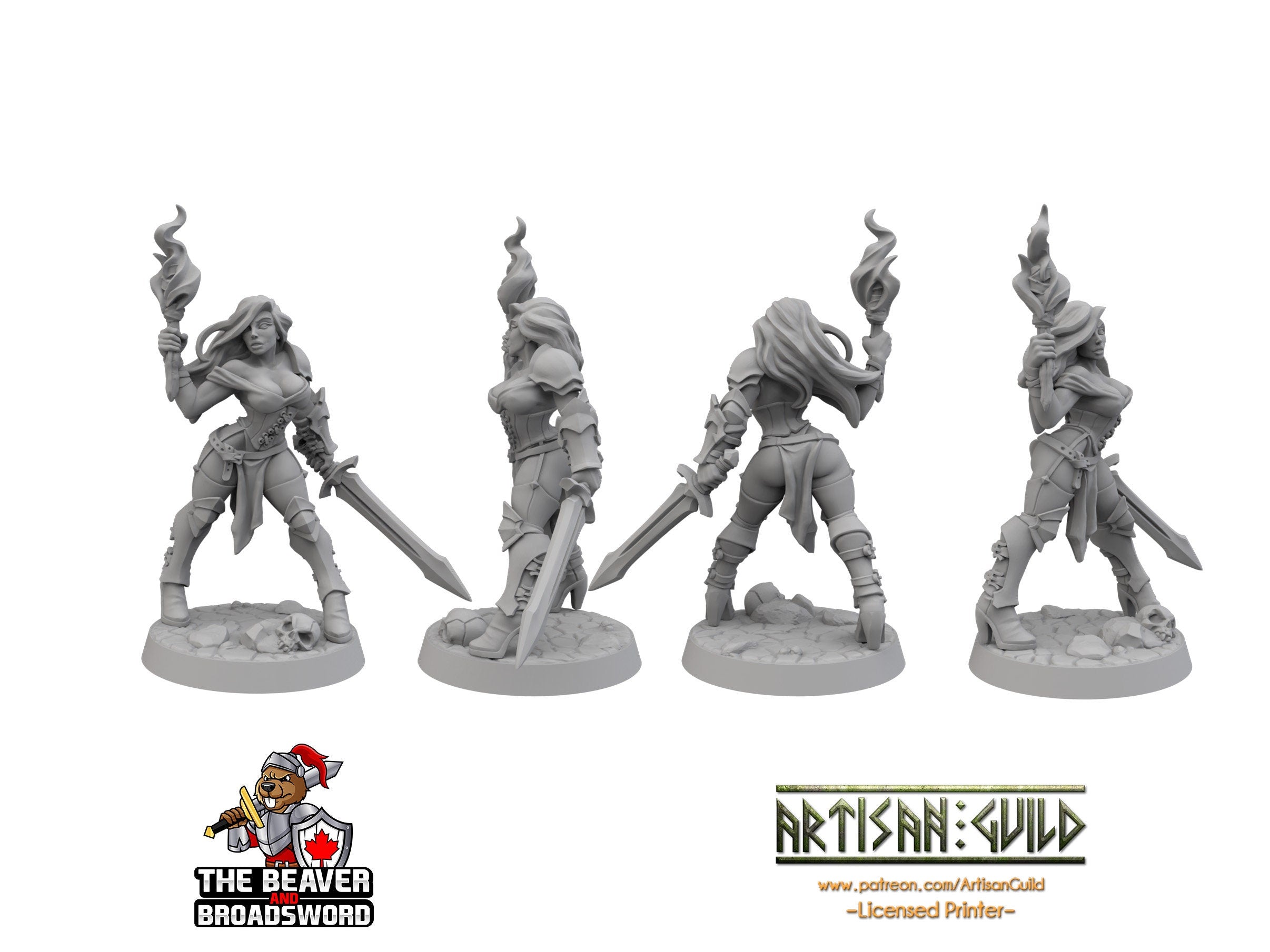 Pinup human female fighter - Artisan Guild | Rogue | Warrior | Knight | Cleric, Paladin, Pathfinder, TTRPG, Wargaming, Assassin, Thief