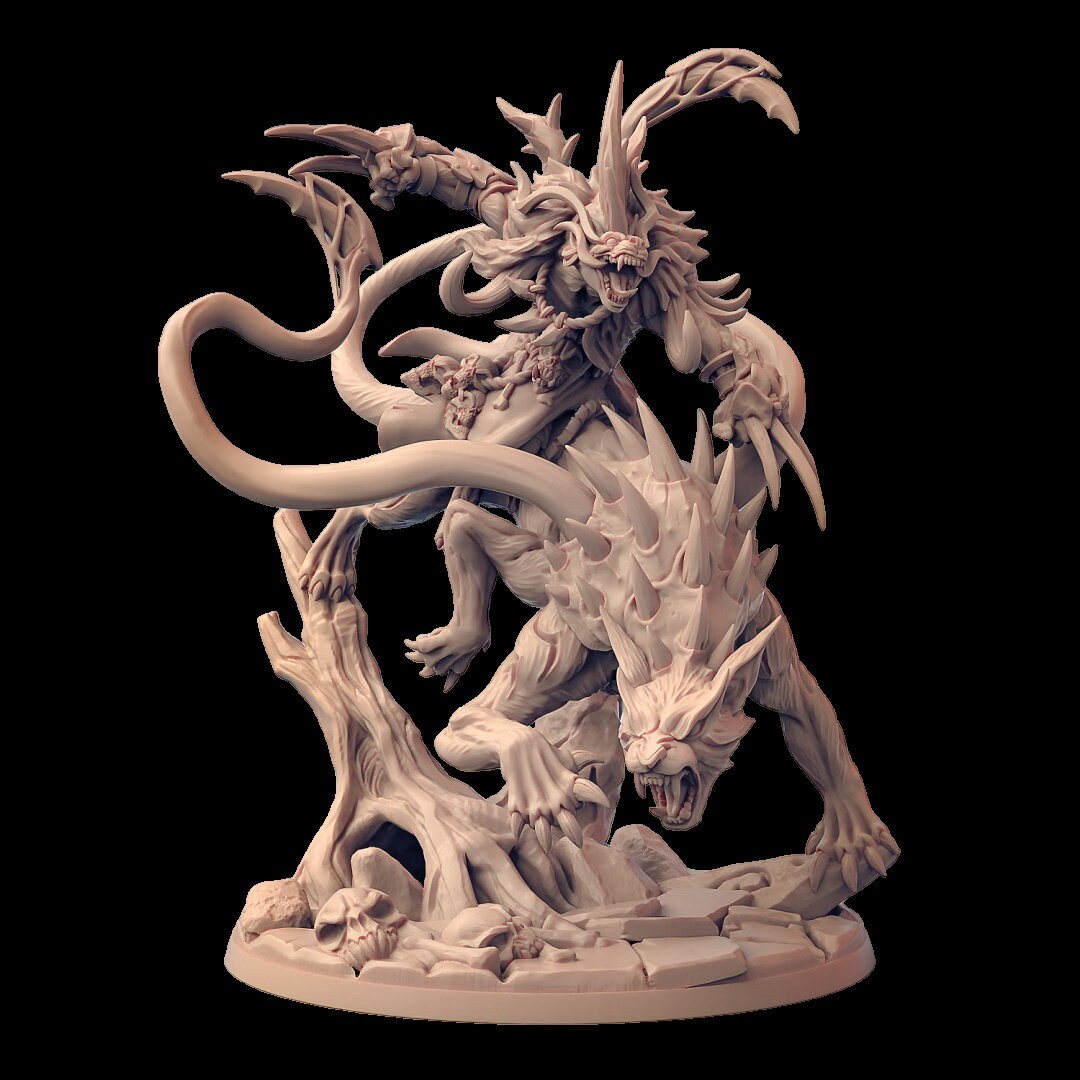 Bonegnasher Stalkerfiend 28/32mm dnd mini - Artisan Guild | Monster | Mount | Gnoll | Displacer Beast | Fantasy, Pathfinder, Wargaming