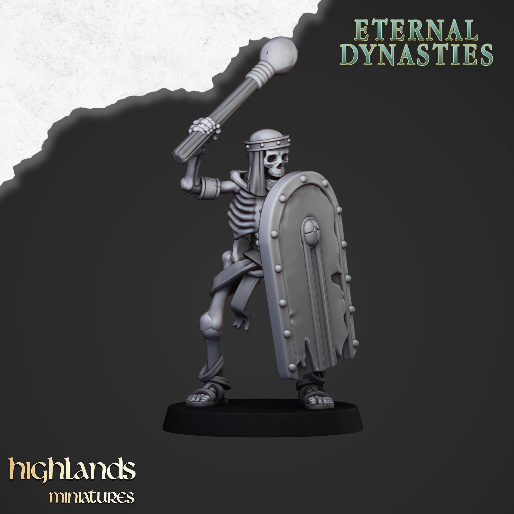 Ancient Skeletons with Melee Weapons - Highlands Miniatures | Undead | Skeleton | Lich | Ancient | Desert | Fantasy | Pathfinder | Wargaming