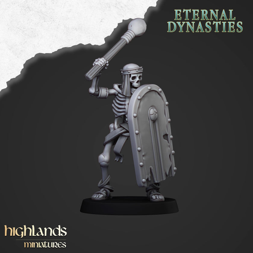 Ancient Skeletons with Melee Weapons - Highlands Miniatures | Undead | Skeleton | Lich | Ancient | Desert | Fantasy | Pathfinder | Wargaming