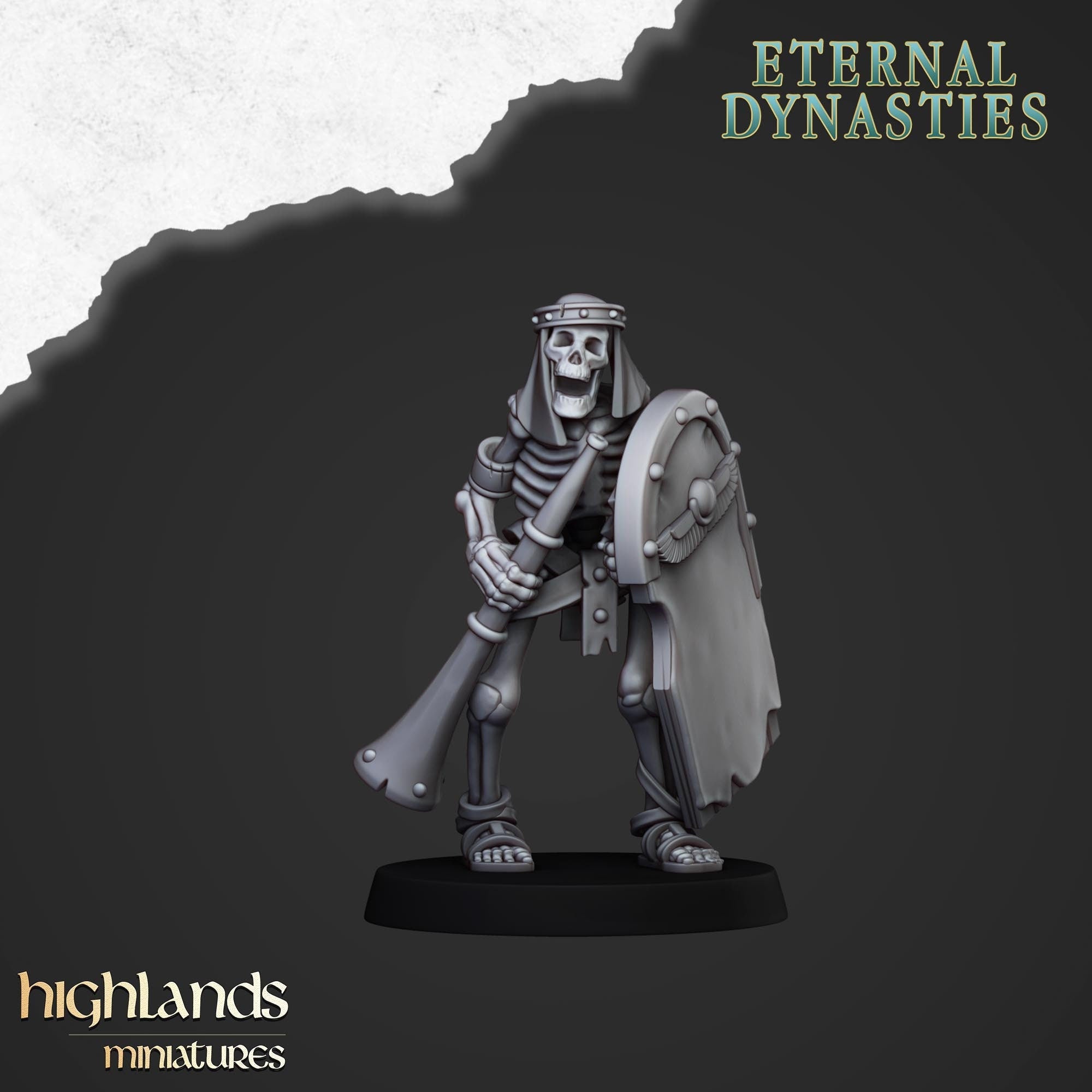 Ancient Skeletons with Melee Weapons - Highlands Miniatures | Undead | Skeleton | Lich | Ancient | Desert | Fantasy | Pathfinder | Wargaming