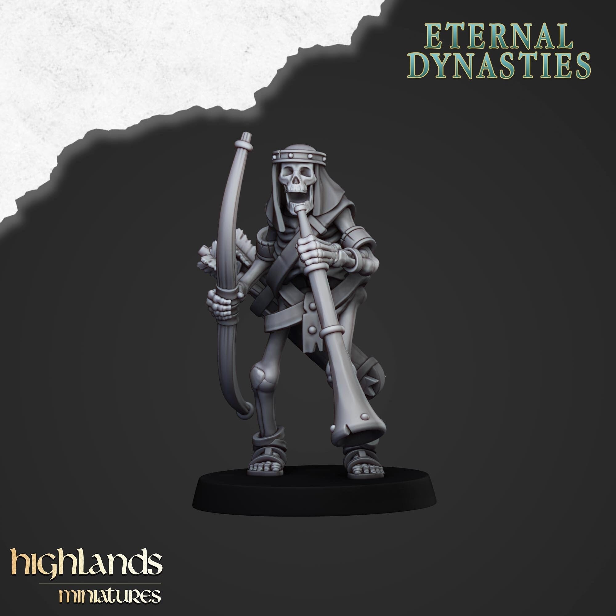 Ancient Skeletons with Bows - Highlands Miniatures | Undead | Skeleton | Lich | Ancient | Desert | Fantasy | Pathfinder | Wargaming