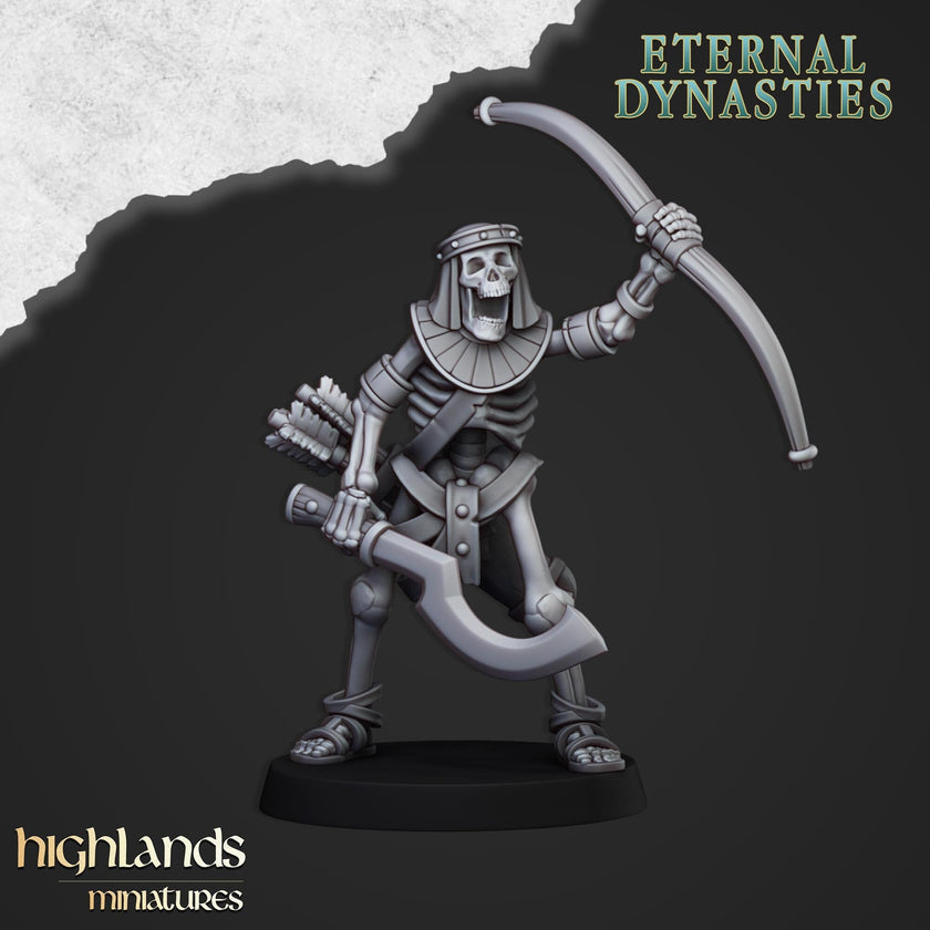 Ancient Skeletons with Bows - Highlands Miniatures | Undead | Skeleton | Lich | Ancient | Desert | Fantasy | Pathfinder | Wargaming