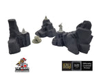 Large Rock Terrain Set 2 -  Scatter Scenery by EC3D, for TTRPGs and Wargaming - Mountain, Rocks, Canyon, DnD mini, Pathfinder, Tabletop