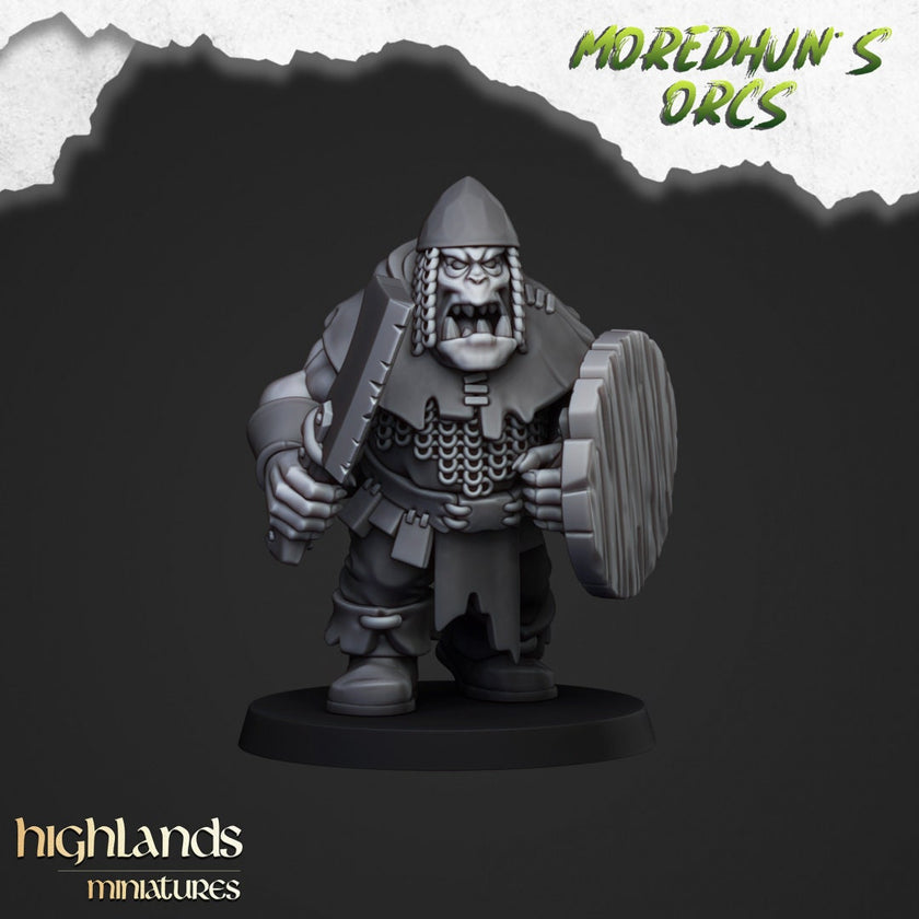 Orc Warriors with Hand Weapons - Highlands Miniatures | Goblin | Black Orc | Ork | Orcs | Warrior | Fantasy | Pathfinder | Wargaming | Squad