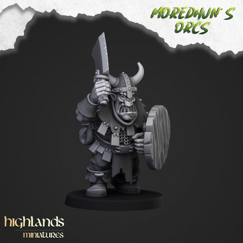 Orc Warriors with Hand Weapons - Highlands Miniatures | Goblin | Black Orc | Ork | Orcs | Warrior | Fantasy | Pathfinder | Wargaming | Squad