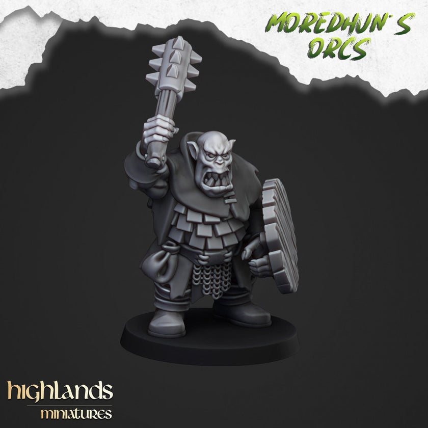 Orc Warriors with Hand Weapons - Highlands Miniatures | Goblin | Black Orc | Ork | Orcs | Warrior | Fantasy | Pathfinder | Wargaming | Squad