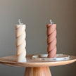 Swirl Soy Pillar Candle: Sculptural Home Decor