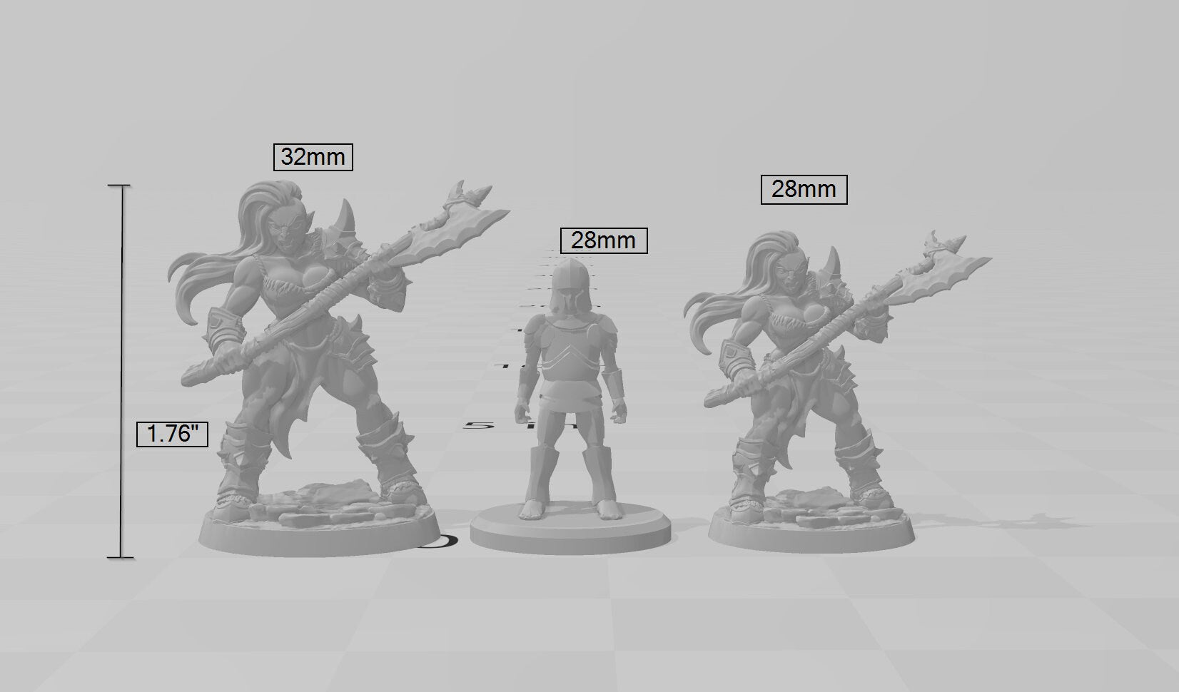 Female Orc Barbarian dnd mini with axe - Artisan Guild | Barbarian | Warrior | Fighter | Goblinoid, Pathfinder, TTRPG, Wargaming, Monster