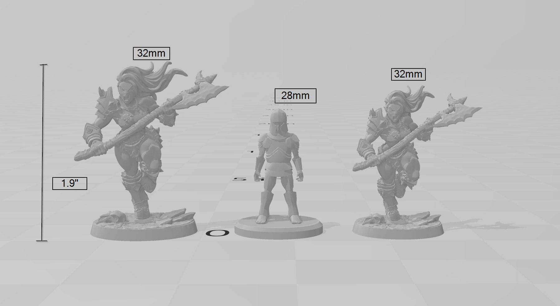 Female Orc Barbarian dnd mini with big axe - Artisan Guild | Barbarian | Warrior | Fighter | Goblinoid, Pathfinder, TTRPG, Wargaming Monster