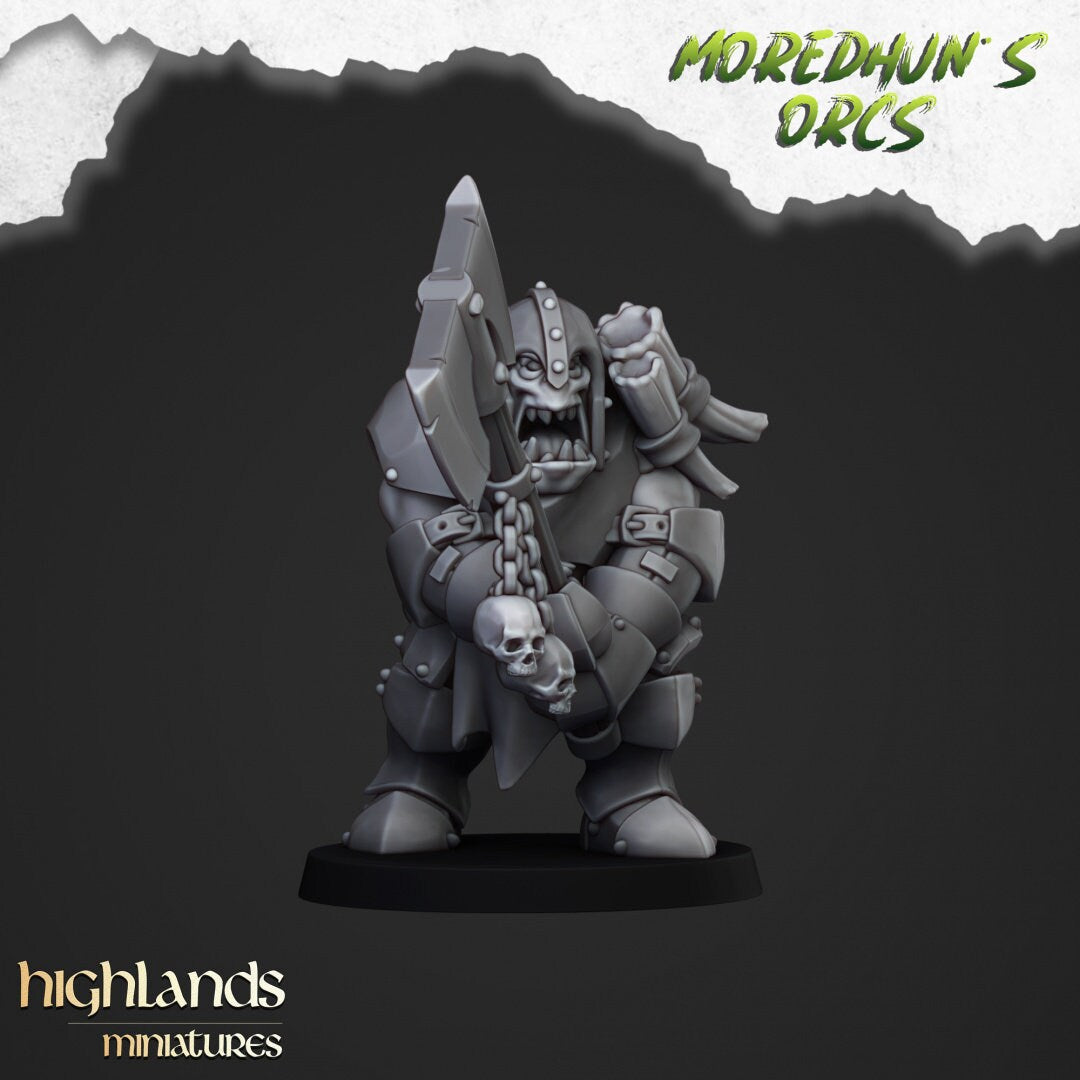 Armored Orc Warriors - Highlands Miniatures | Goblin | Black Orc | Ork | Orcs | Warrior | Fantasy | Pathfinder | Wargaming | Squad | Heavy
