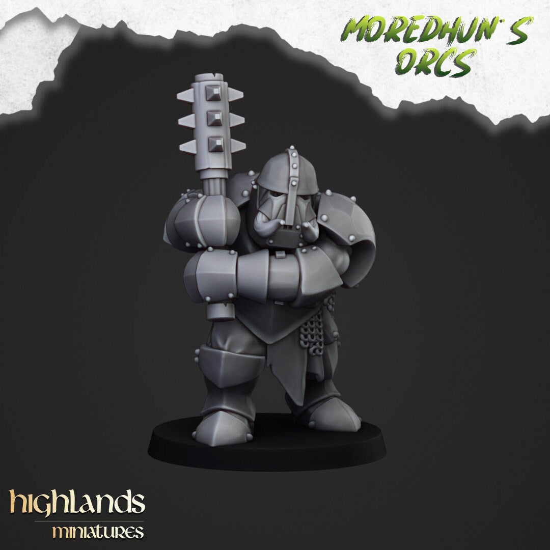 Armored Orc Warriors - Highlands Miniatures | Goblin | Black Orc | Ork | Orcs | Warrior | Fantasy | Pathfinder | Wargaming | Squad | Heavy