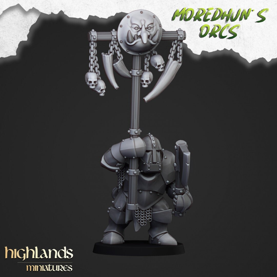 Armored Orc Warriors - Highlands Miniatures | Goblin | Black Orc | Ork | Orcs | Warrior | Fantasy | Pathfinder | Wargaming | Squad | Heavy