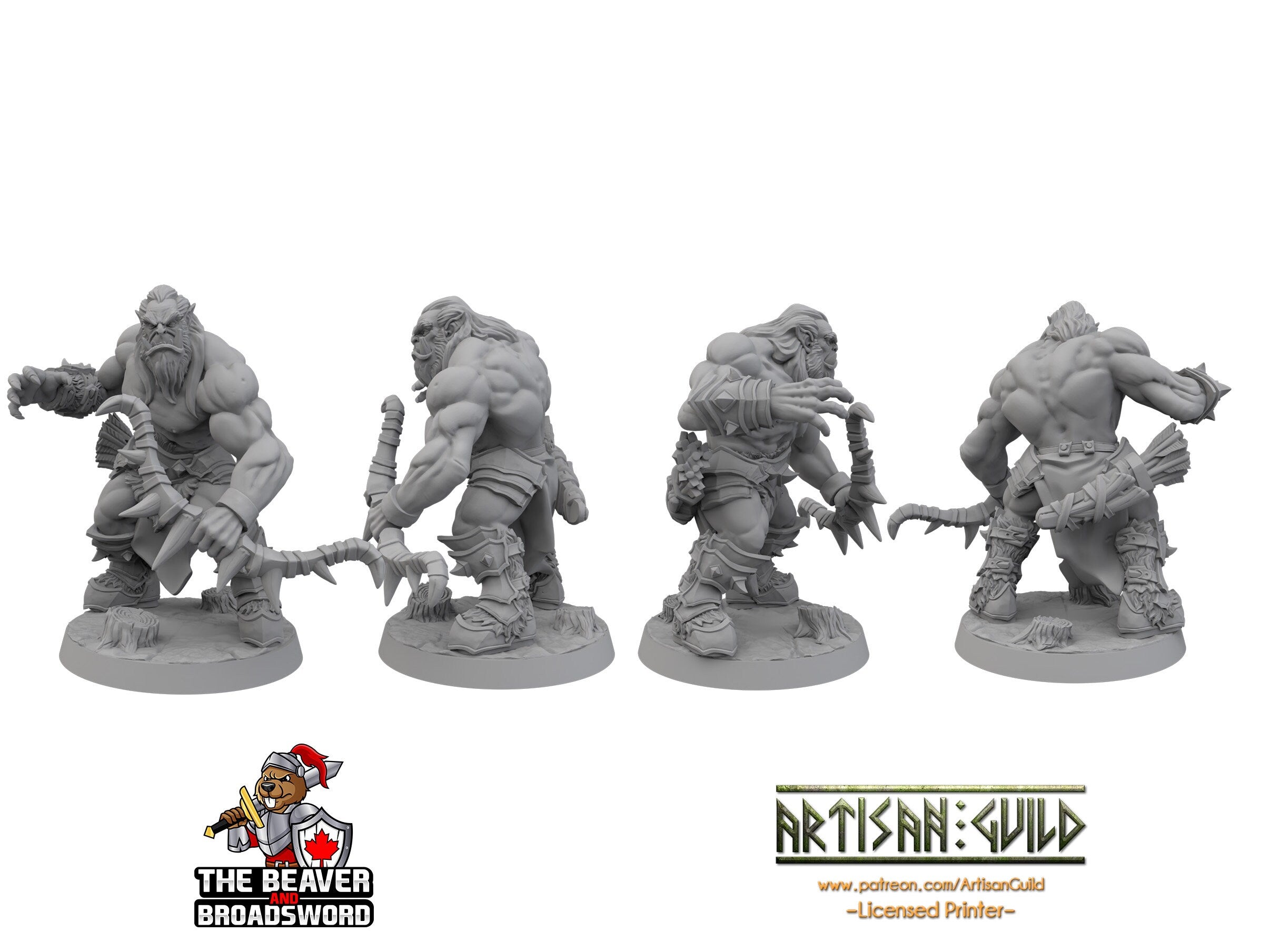 6 Orc Barbarian dnd mini set - Artisan Guild | Barbarian | Ranger| Fighter | Goblinoid, Pathfinder, TTRPG, Wargaming Monster, Pack, Bundle