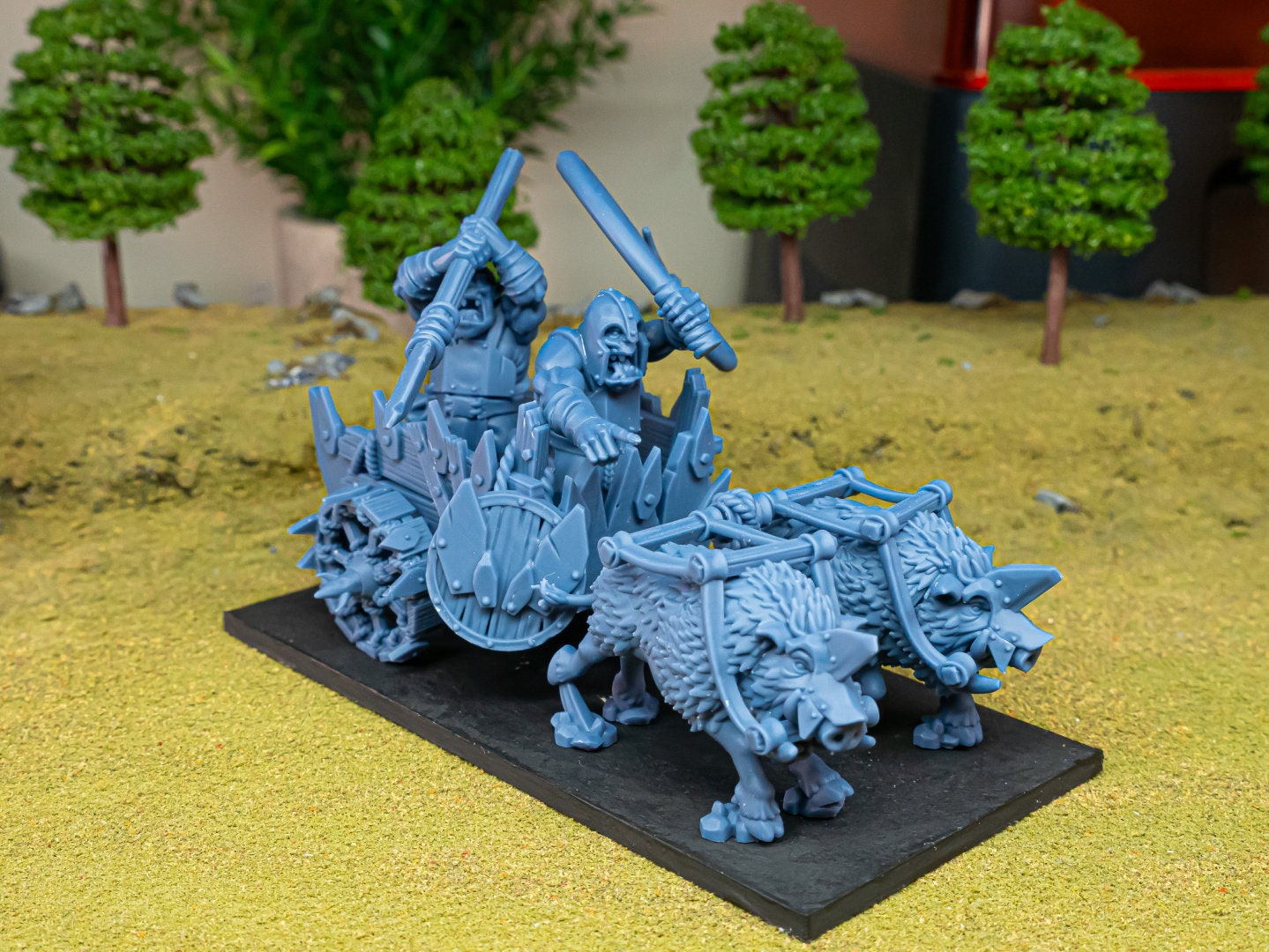 Orc Chariot - Highlands Miniatures | Goblin | Black Orc | Ork | Orcs | Boar | Fantasy | Pathfinder | Wargaming | Mount | Heavy Cavalry