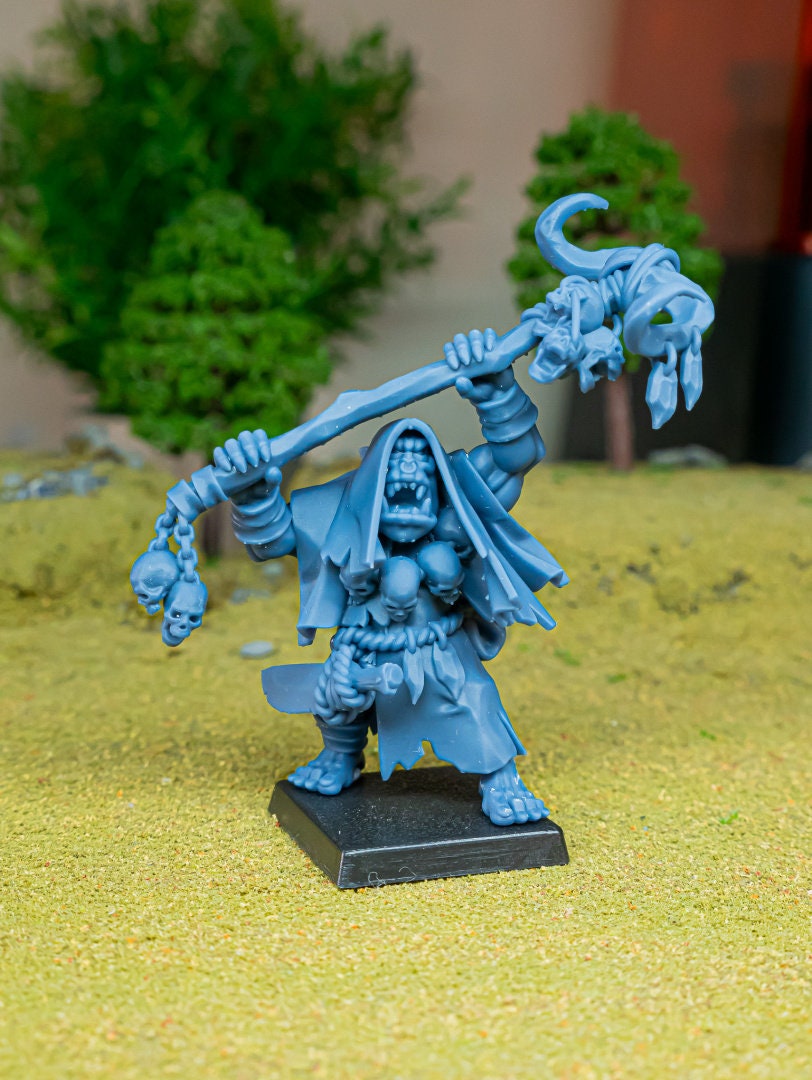Orc Shaman 1 - Highlands Miniatures | Goblin | Black Orc | Ork | Orcs | Boar | Fantasy | Pathfinder | Wargaming | Warlock | Wizard, Sorcerer
