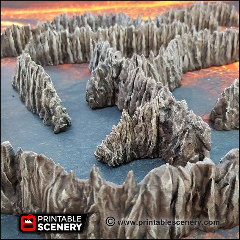 Dark Caverns Modular Wall Pieces - Printable Scenery | Dungeon | Cave | DnD | Underdark | Grotto | Cavern |    Scatter Terrain | Pathfinder