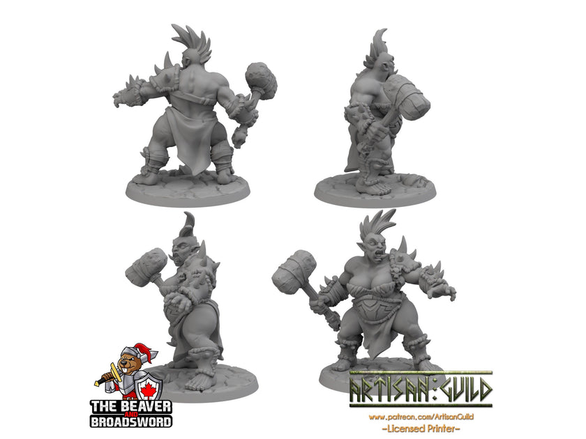 Female Ogre Marauder with Club 2 - Artisan Guild | DnD | Fighter | Barbarian | Monster | Pathfinder | TTRPG | Wargaming | Frostgrave, Giant