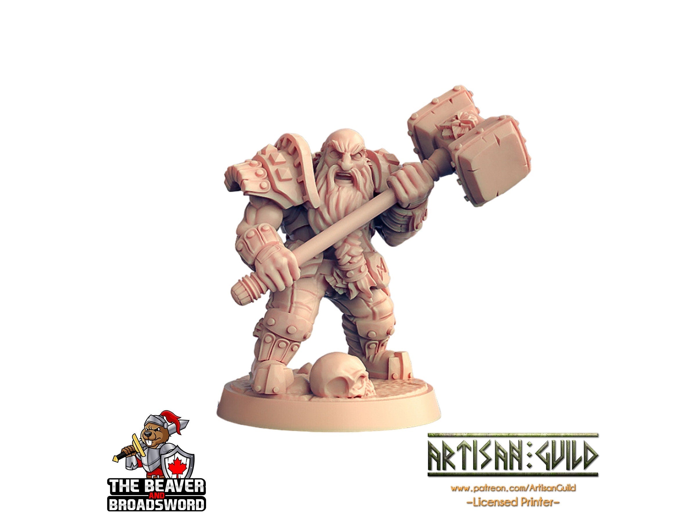 Two handed hammer Dwarven Defender - Artisan Guild | DnD | Fighter | Barbarian | Dwarf | Cleric | Paladin | Pathfinder | TTRPG | Wargaming