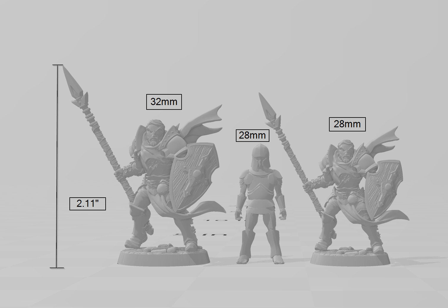Human Male Fighter dnd Mini - Artisan Guild | Fighter | Barbarian | Knight | Cleric | Paladin | Pathfinder, TTRPG, Wargaming, Warrior, Spear