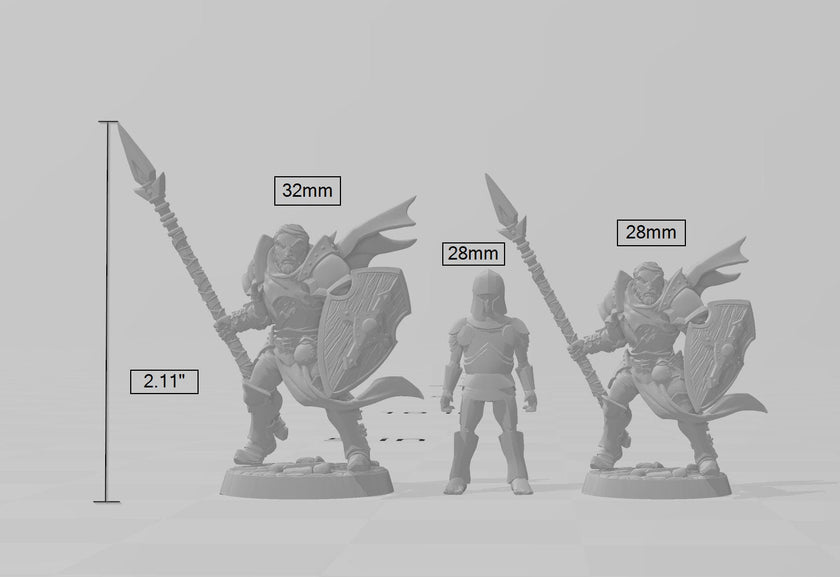 Human Male Fighter dnd Mini - Artisan Guild | Fighter | Barbarian | Knight | Cleric | Paladin | Pathfinder, TTRPG, Wargaming, Warrior, Spear