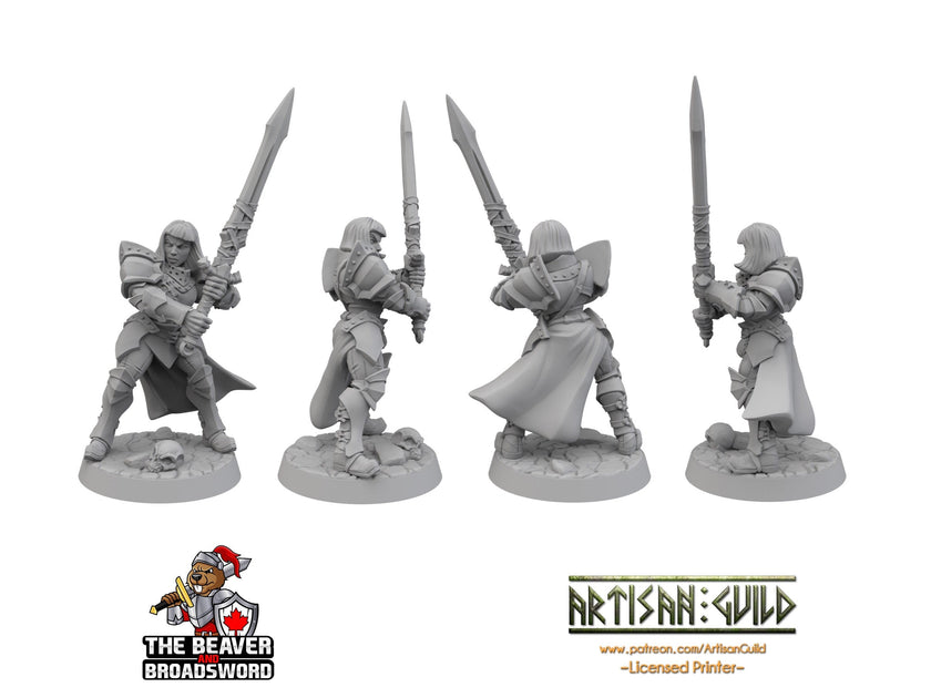 Female Human Fighter dnd Mini with Greatsword dnd mini - Artisan Guild | Barbarian | Knight | Cleric | Paladin, Pathfinder, TTRPG, Wargaming
