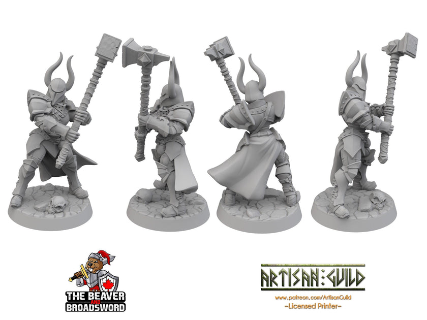 Armored Human Fighter dnd Mini with Maul dnd - Artisan Guild | Barbarian | Knight | Cleric, Paladin, Pathfinder, TTRPG, Wargaming, Warrior