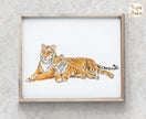 Tiger Mom and Baby Art Print