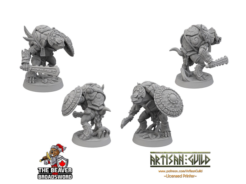Turtlekin fighter mini - Artisan Guild | DnD | Turtle | Tortle | Wizard | Sorcerer | Underwater | Pathfinder | Tortanian | TTRPG, Wargaming