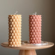Tall Bubble Soy Pillar Candle | Minimalist Home Decor