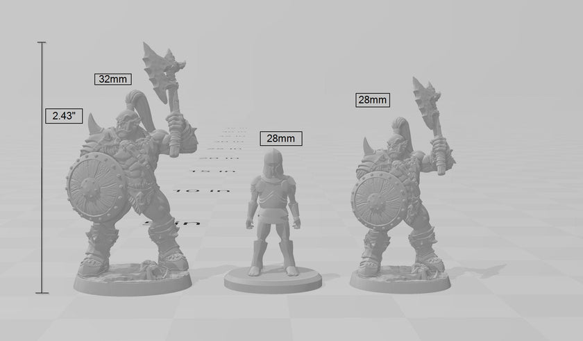 12 Orc Barbarian dnd mini set - Artisan Guild | Barbarian | Ranger| Fighter | Goblinoid, Pathfinder, TTRPG, Wargaming Monster, Pack, Bundle
