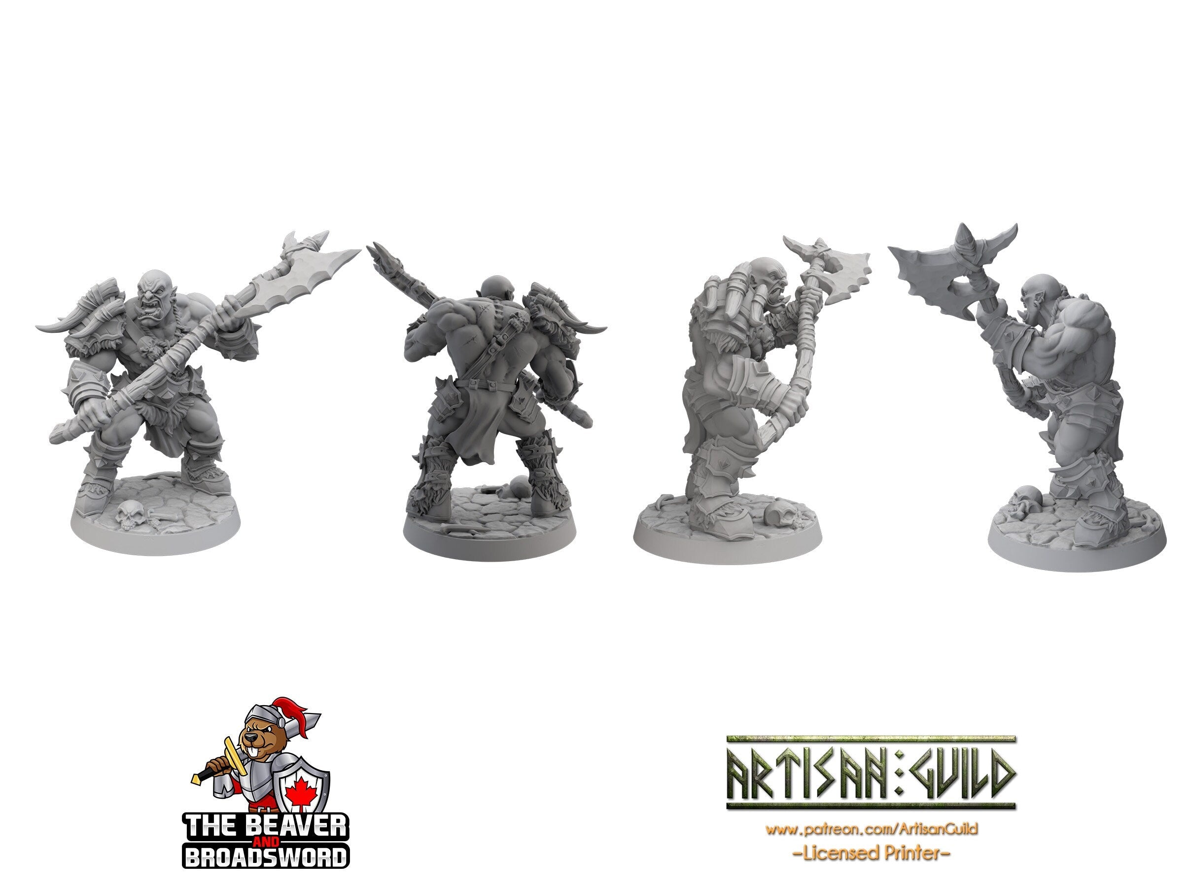 6 Orc Barbarian dnd mini set - Artisan Guild | Barbarian | Ranger| Fighter | Goblinoid, Pathfinder, TTRPG, Wargaming Monster, Pack, Bundle