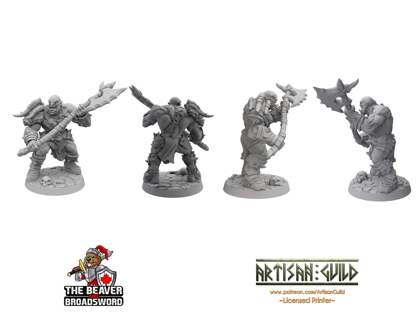 6 Orc Barbarian dnd mini set - Artisan Guild | Barbarian | Ranger| Fighter | Goblinoid, Pathfinder, TTRPG, Wargaming Monster, Pack, Bundle