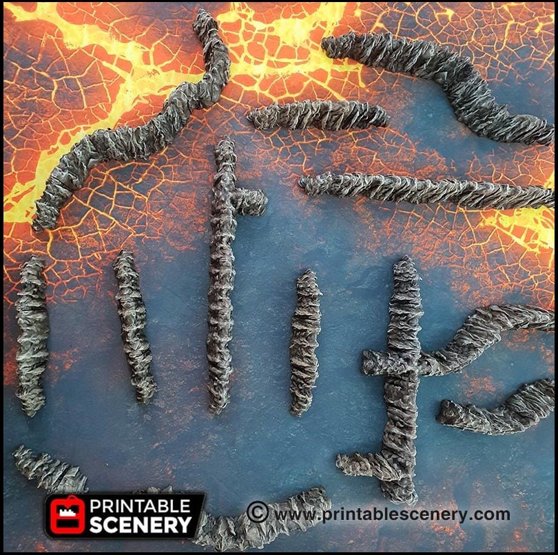 Dark Caverns Modular Wall Pieces - Printable Scenery | Dungeon | Cave | DnD | Underdark | Grotto | Cavern |    Scatter Terrain | Pathfinder