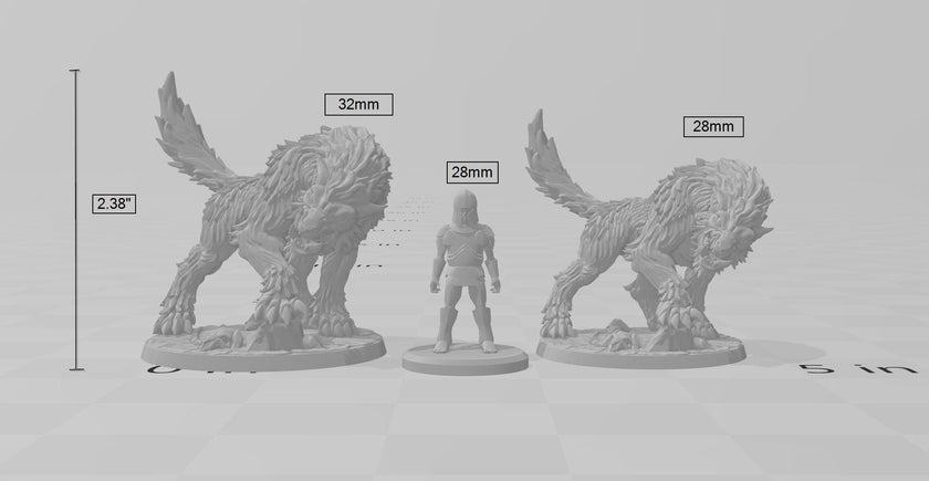 Large Worg dnd mini - Artisan Guild | Wolf | Warg | Beast | Dog | Pathfinder | Companion | TTRPG, Wargaming, Monster | Animal | Huge, Arctic