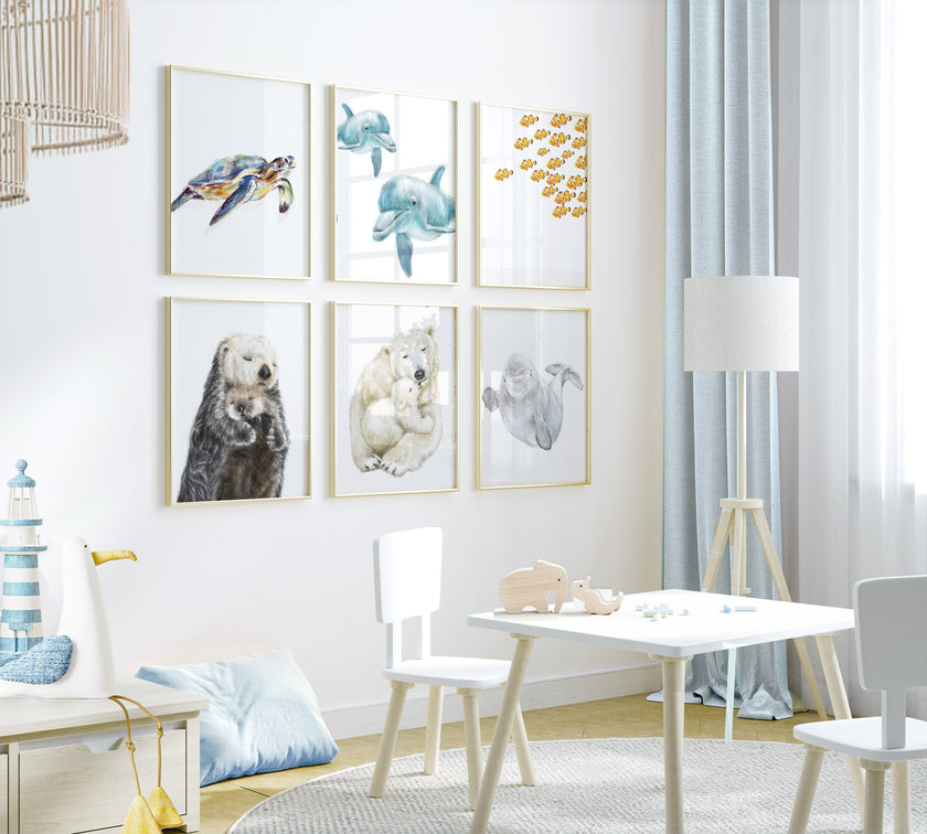 Polar Bear Baby and Mother Art Print
