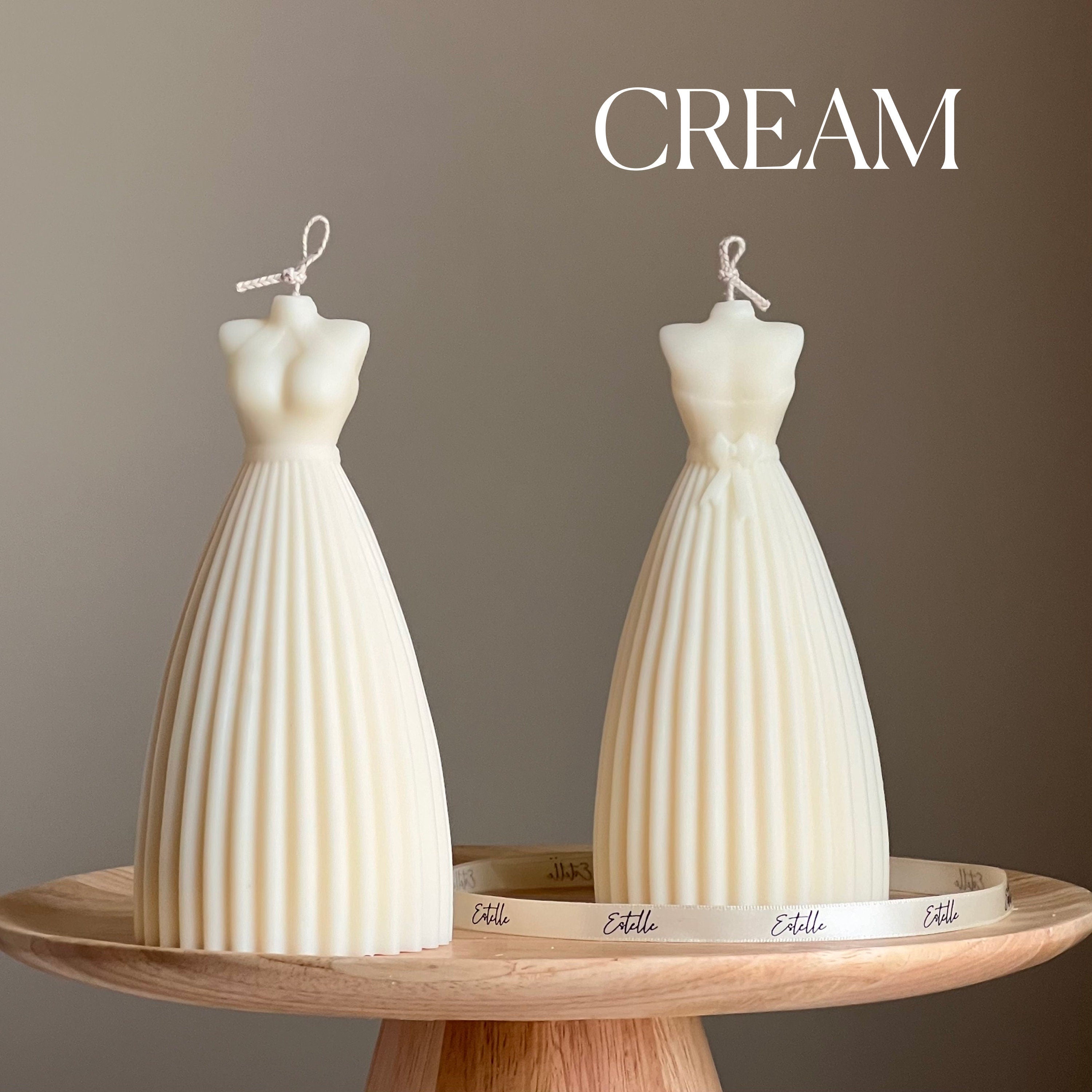 Wedding Dress Candle: Handmade Soy Wax Bridal Decor