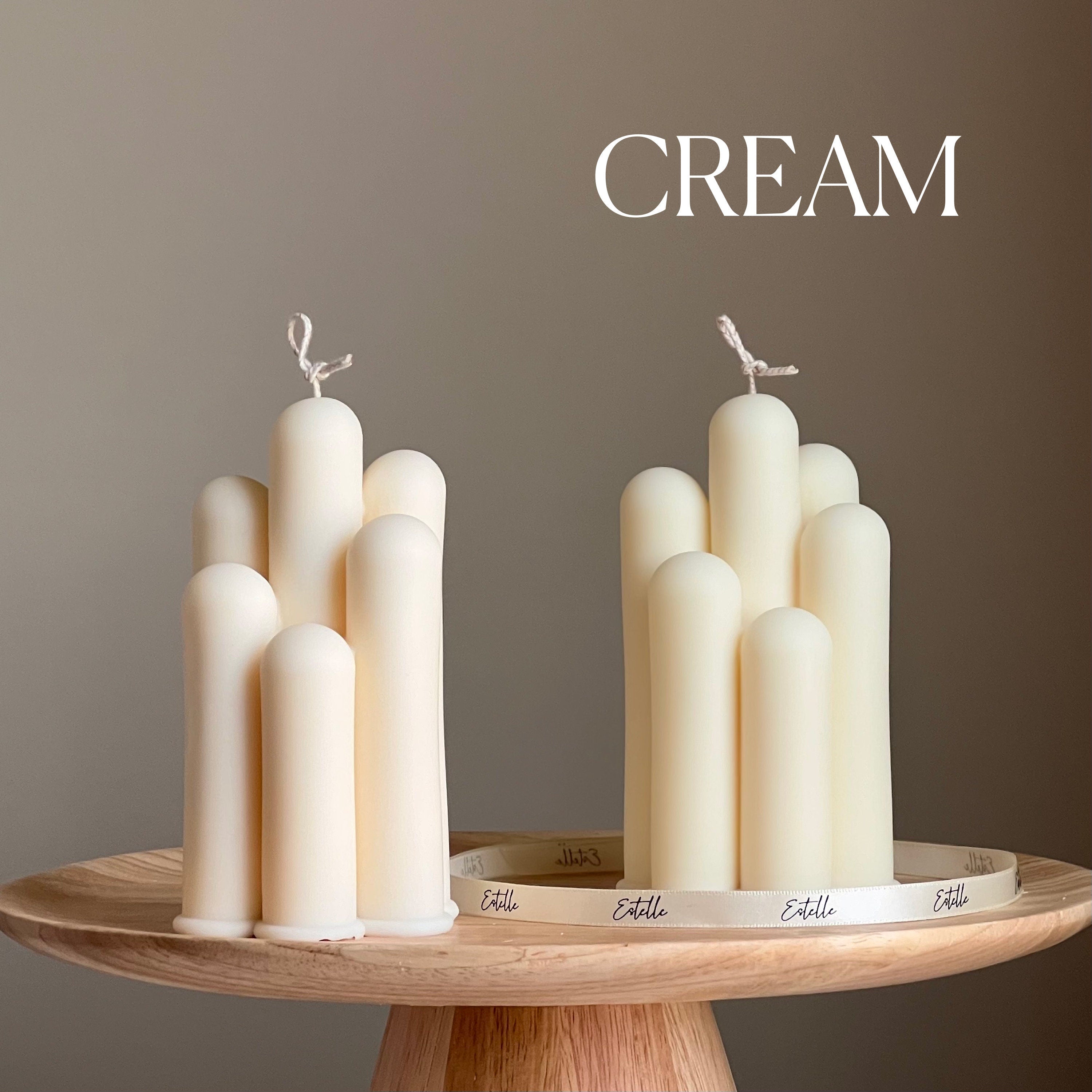 Handmade Irregular Pillar Candle: Geometric Soy Wax Home Decor