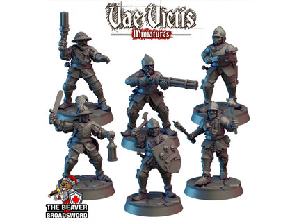 6 City Watch Guardsman mini set - Vae Victis | Unit | Fighter | Paladin | Human  | Male | Guard | Knight | Pathfinder, TTRPG, Wargaming,