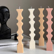 Greko Geometric Soy Wax Candle: Decorative Column Pillar Candle