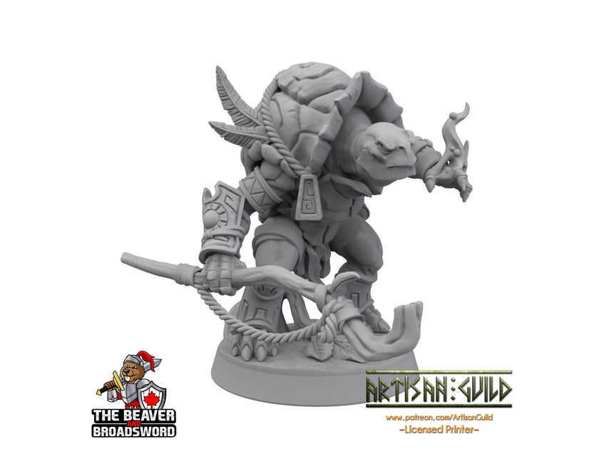 Turtlekin druid mini - Artisan Guild | DnD | Turtle | Tortle | Wizard | Sorcerer | Underwater | Pathfinder | Tortanian | TTRPG, Wargaming