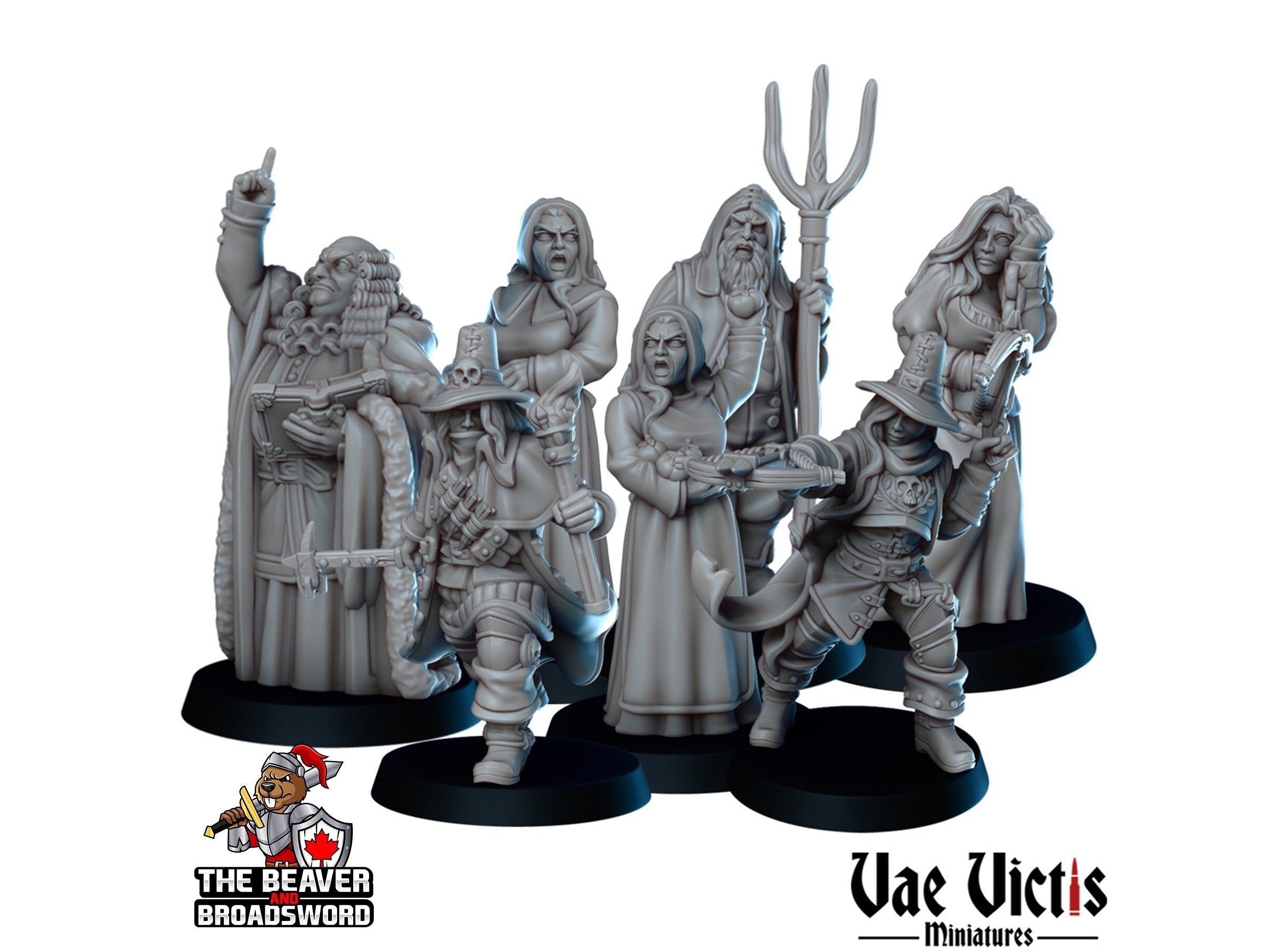 The Witch Hunt Mini Set - Vae Victis | Sorceress | Noble | Human | Hunter | Villager | Bundle | Lord | Adventurer | Wargaming | Pathfinder