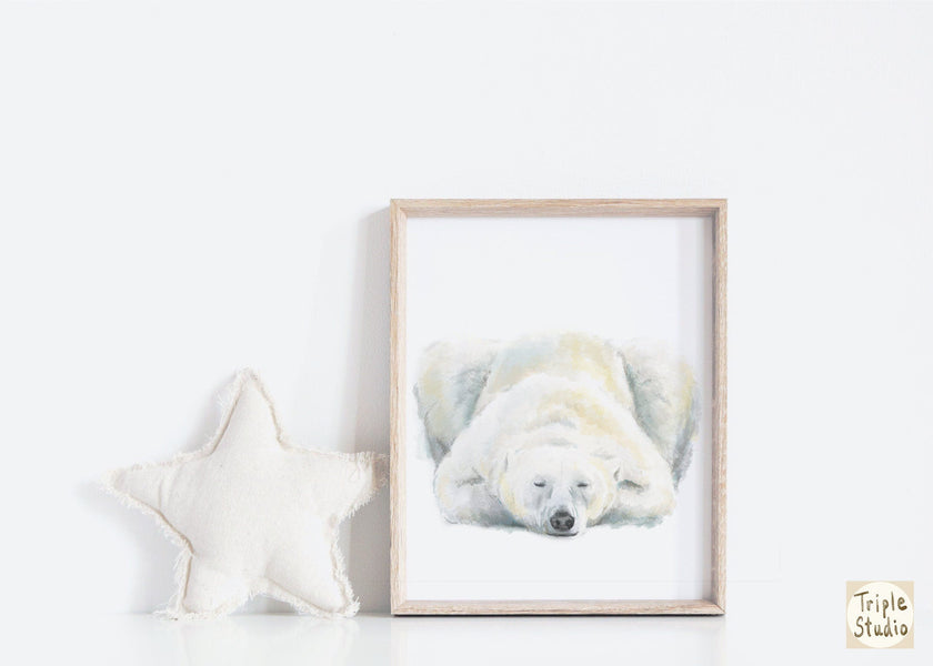Polar Bear Sweet Dreams Minimalist Art Print