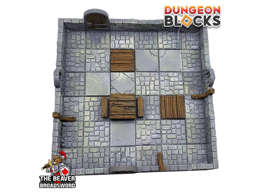 Dungeon Blocks 40pc Starter Room - Dungeon Theme - No Clips or Magnets! | DnD | Pathfinder | Tiles | Pack | Miniature | Mini | Set | Kit