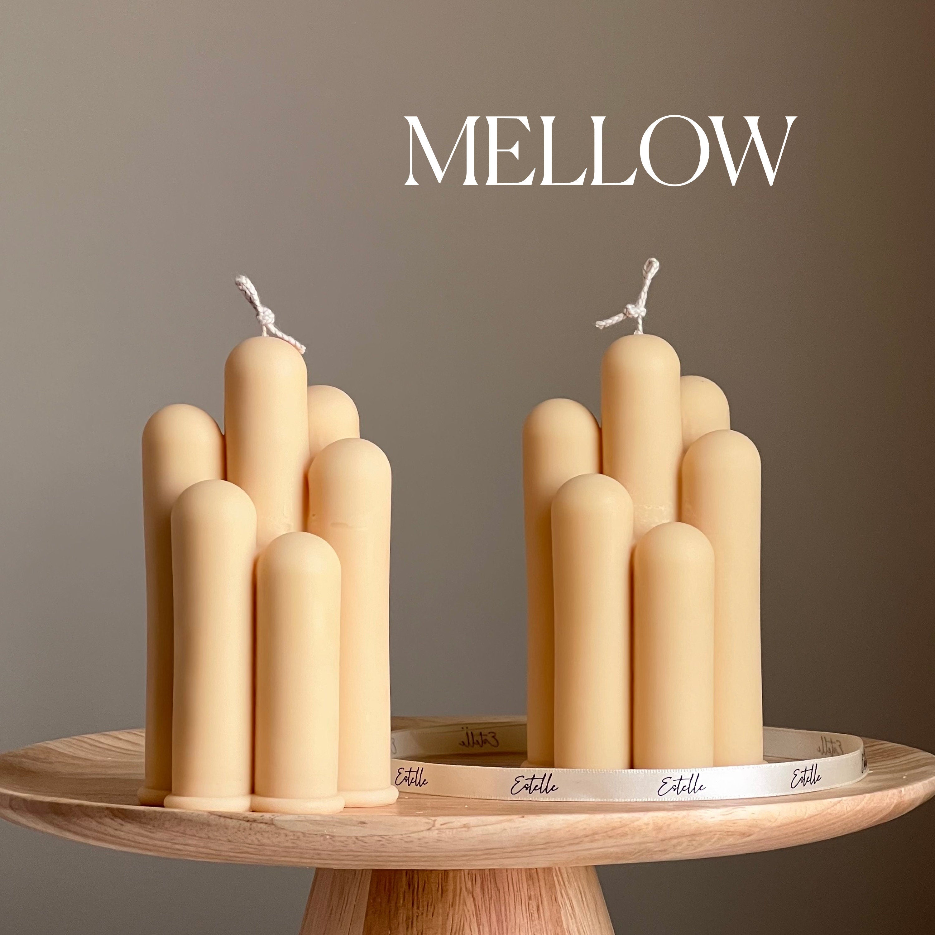 Handmade Irregular Pillar Candle: Geometric Soy Wax Home Decor