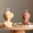 Veiled Lady Soy Wax Candle: Woman Bust Statue Candle