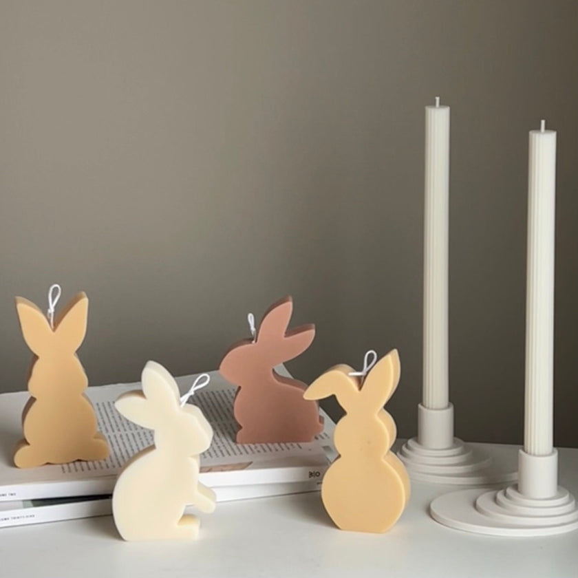 Easter Bunny Soy Candle Set: Pastel Spring Decor
